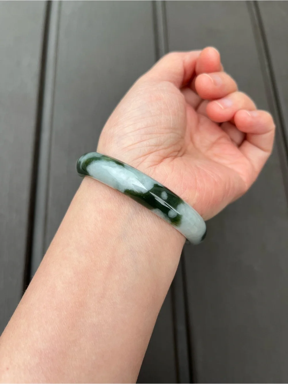 BW105-L 56.5mm Certified Untreated Grade A Burmese Jadeite Bangle Jade Bracelet